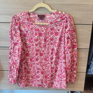 J. Crew Pink Floral Blouse